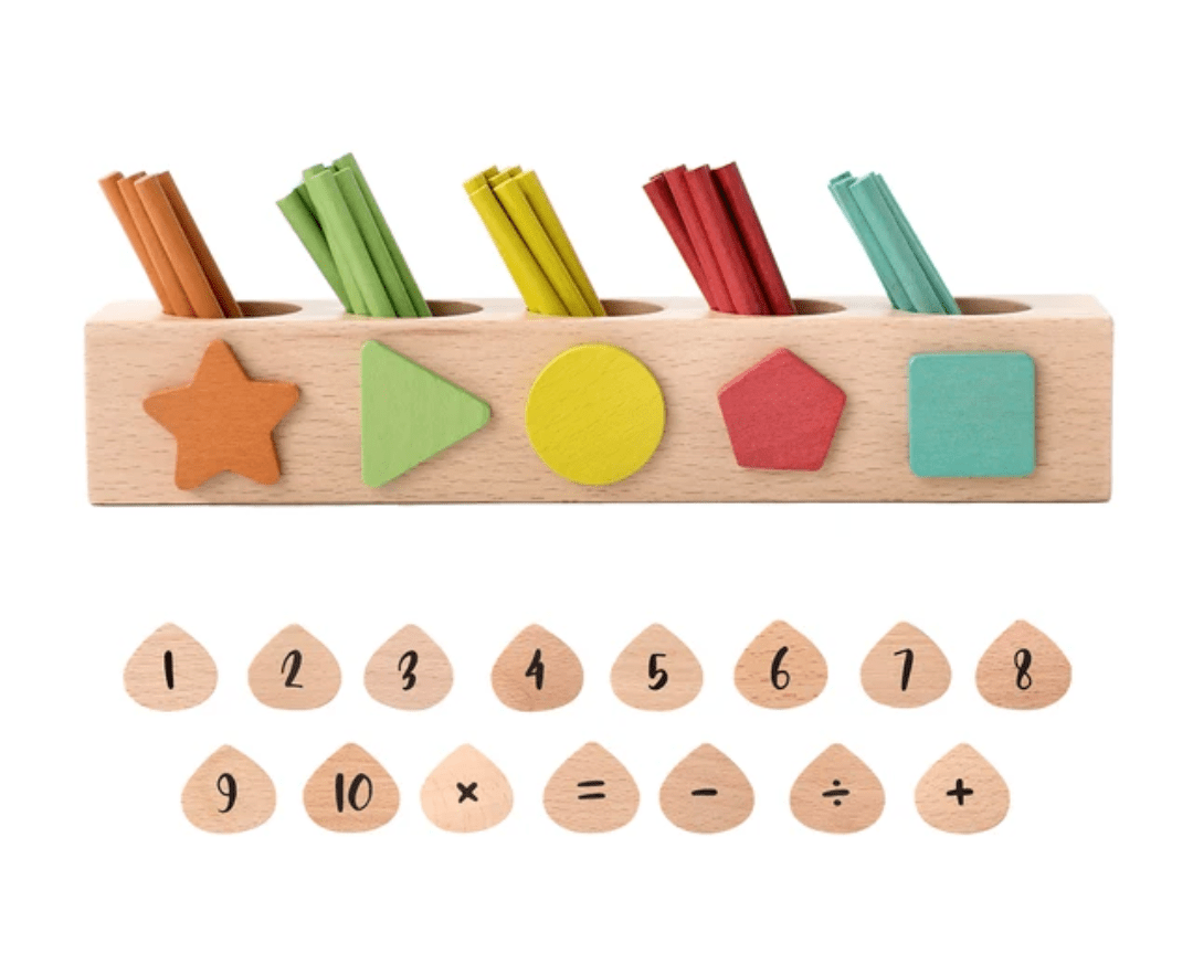 Wooden Counting Sticks for Preschool Children - Cuddle Bloom