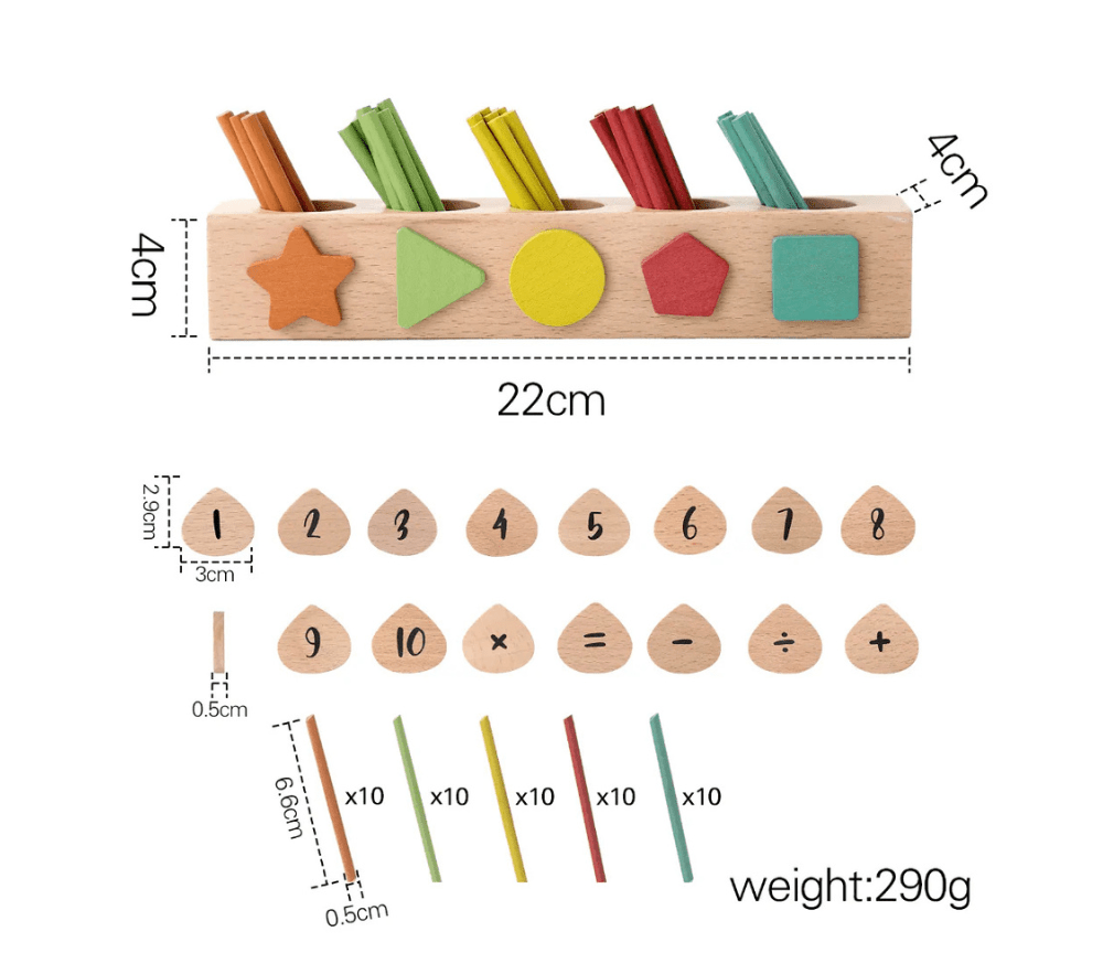 Wooden Counting Sticks for Preschool Children - Cuddle Bloom
